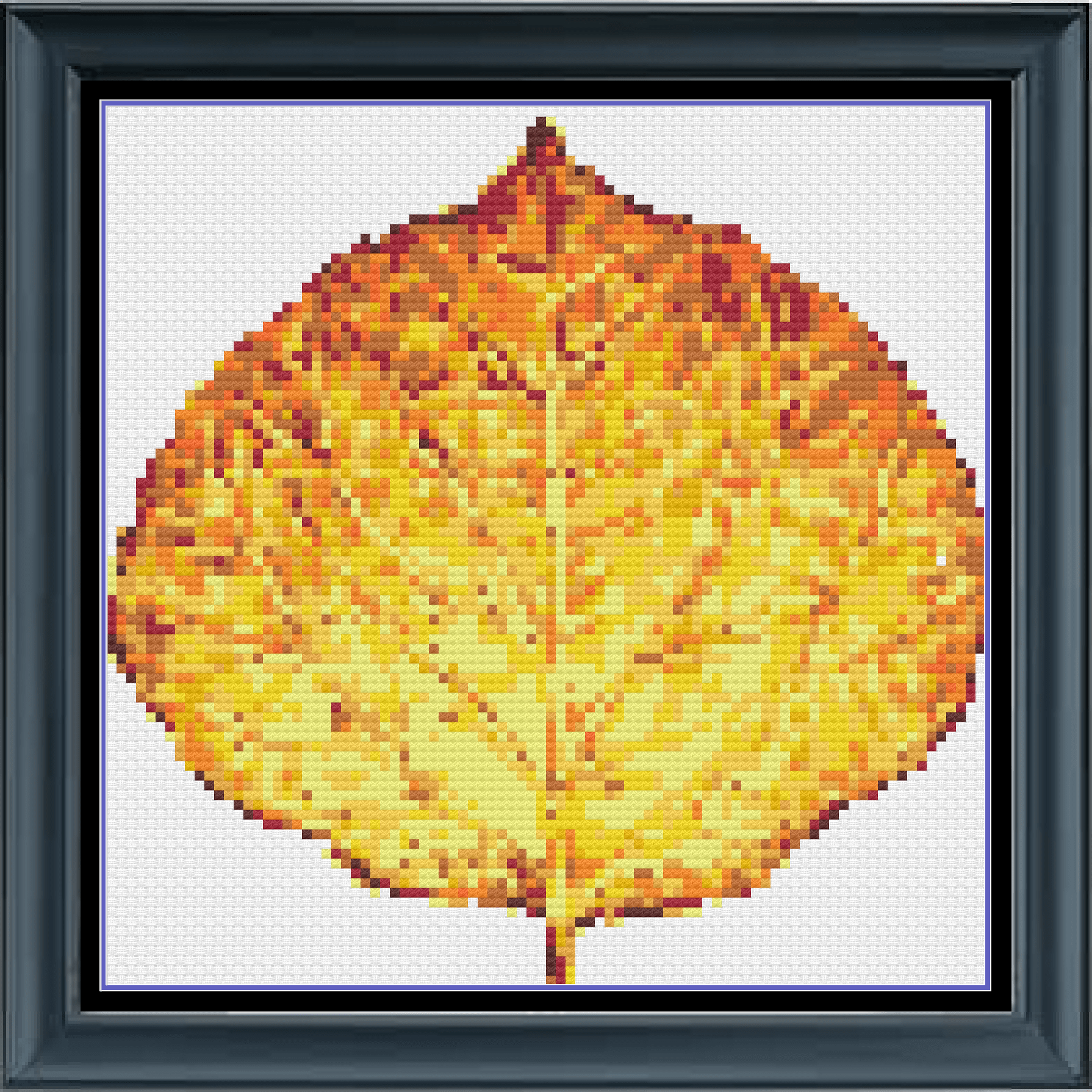Stitching Jules Design Cross Stitch Pattern Mini Aspen Leaf Counted Cross Stitch Pattern | Instant PDF Download